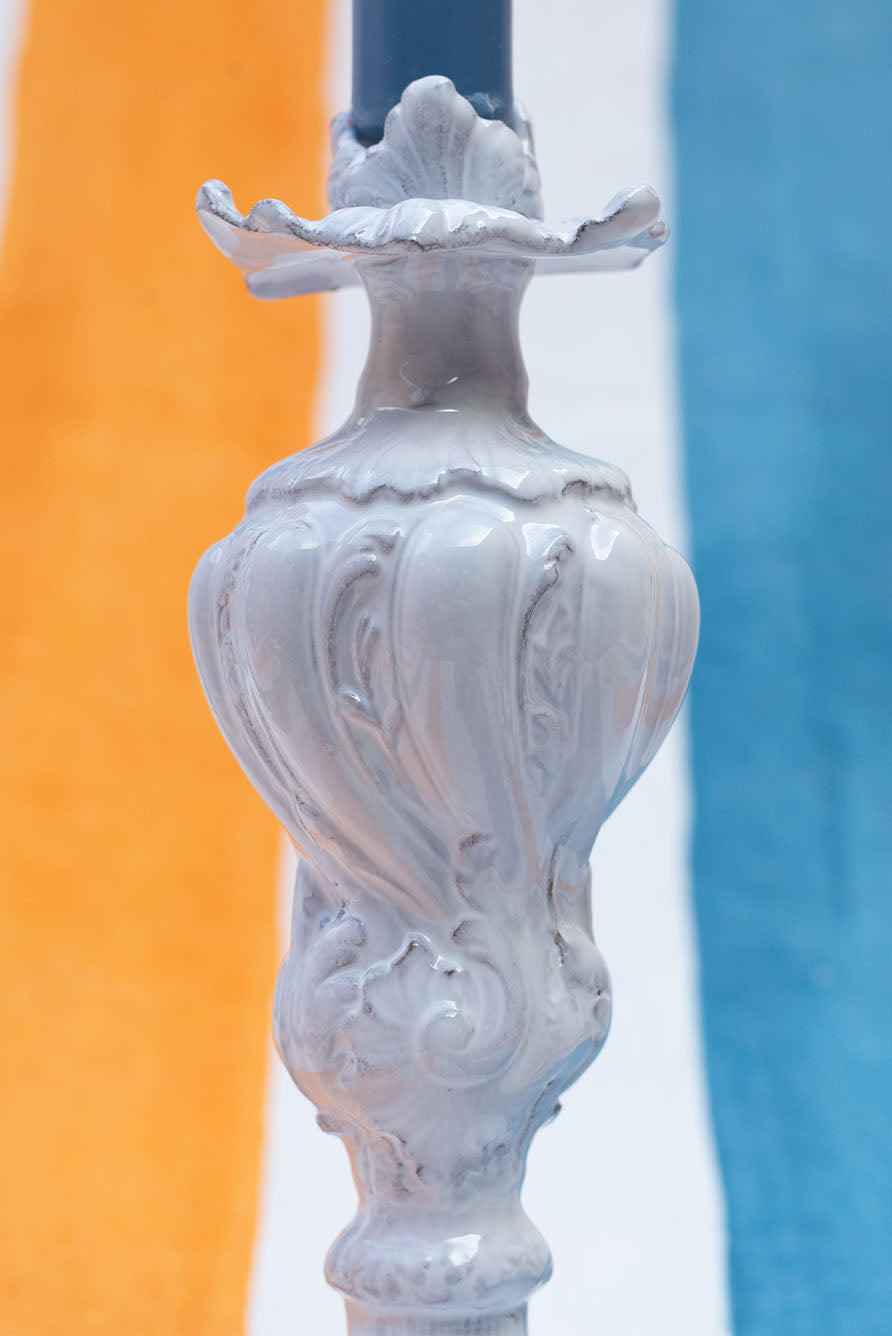 Pair of Small Tom Candlesticks by Astier de Villatte, 20.5cm