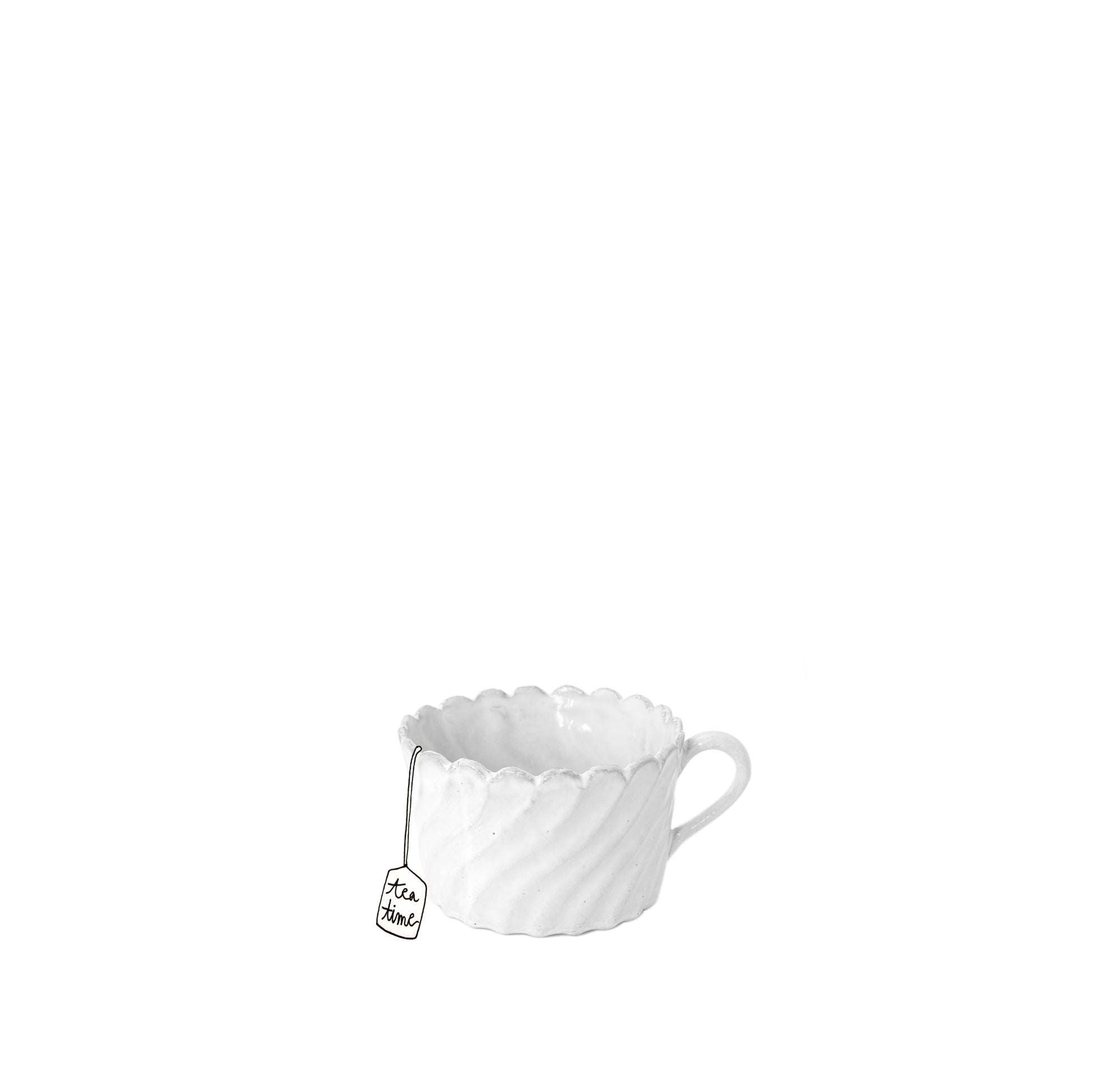 Peggy Scalloped Tea Cup by Astier de Villatte, 10cm