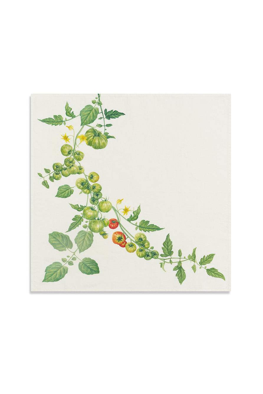 'Tomato Verte' Linen Napkin, 50x50cm