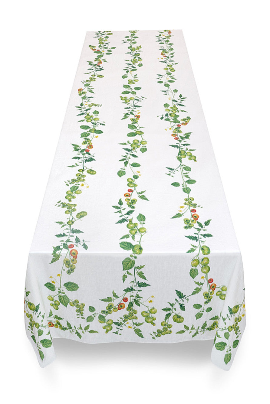 'Tomato Verte' Linen Tablecloth