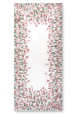 'Tulip' Linen Tablecloth in Red & Pink