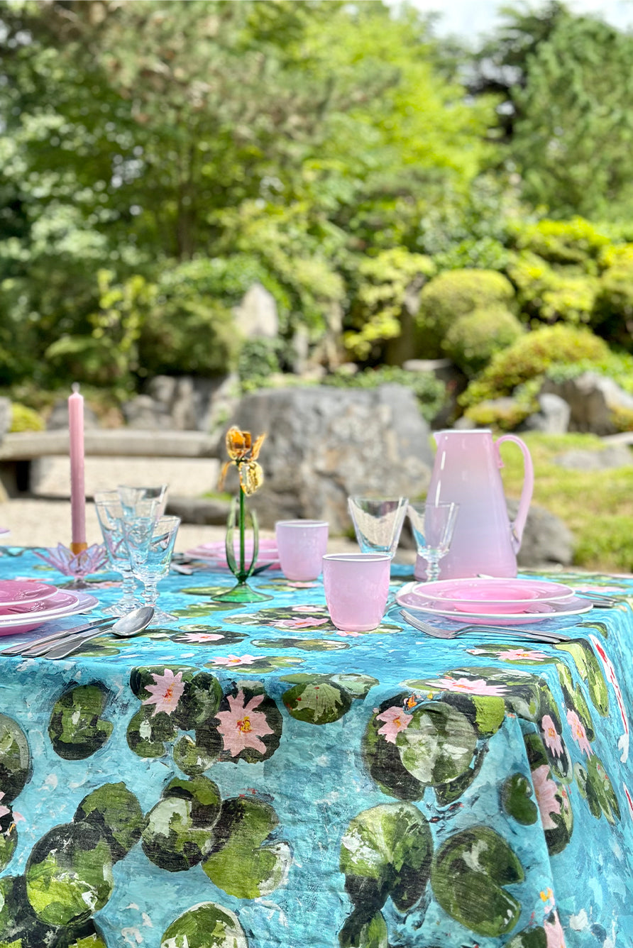 S&B Exclusive Handblown Murano Iris Candlestick in Pink, 27cm