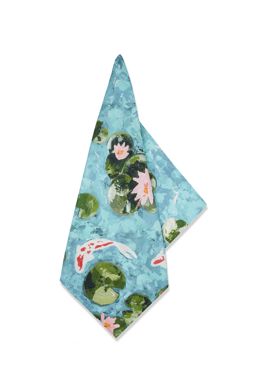 'Waterlily' Linen Napkin, 50x50cm