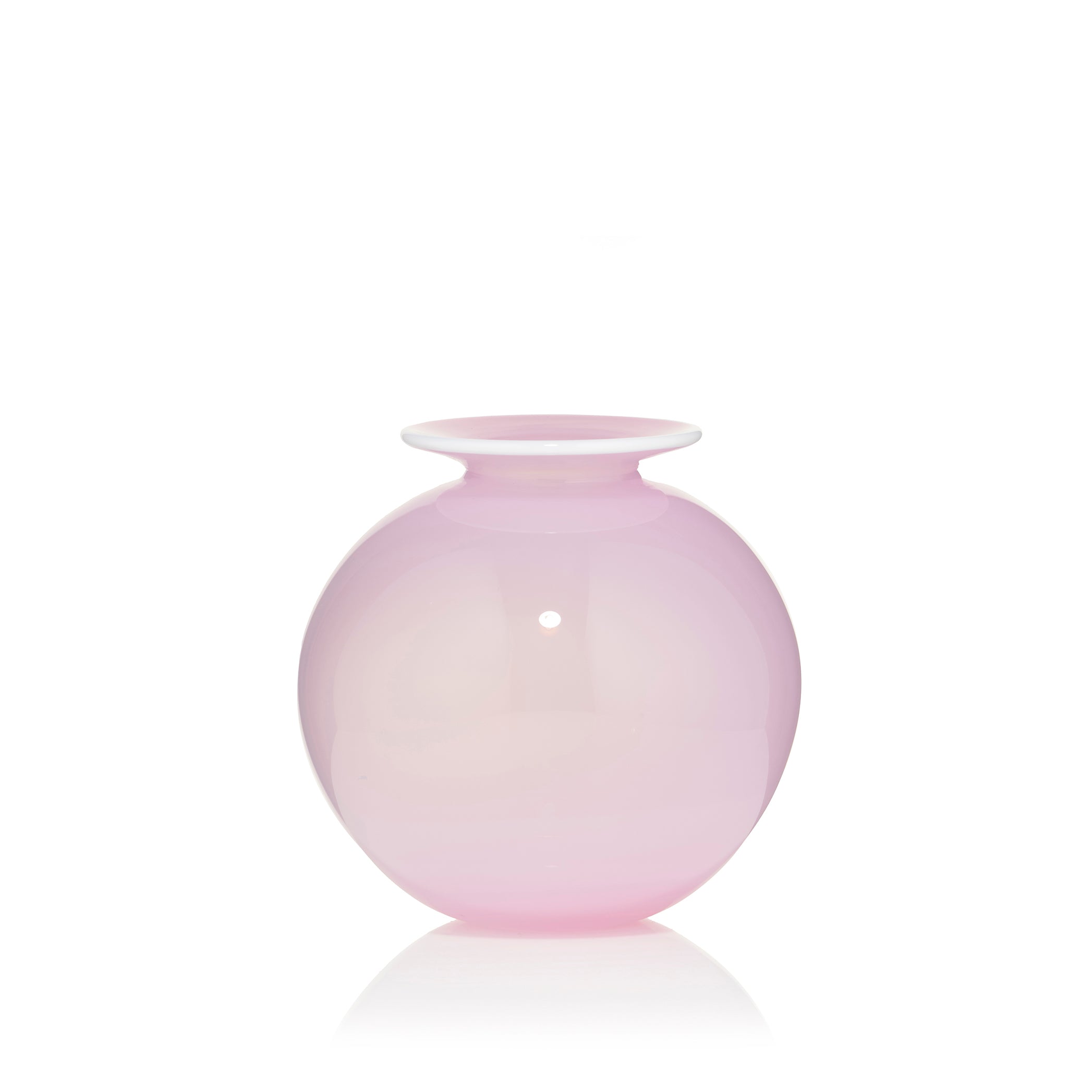 Handblown Glass 'Bumba' Round Vase in Rose Pink, 14cm