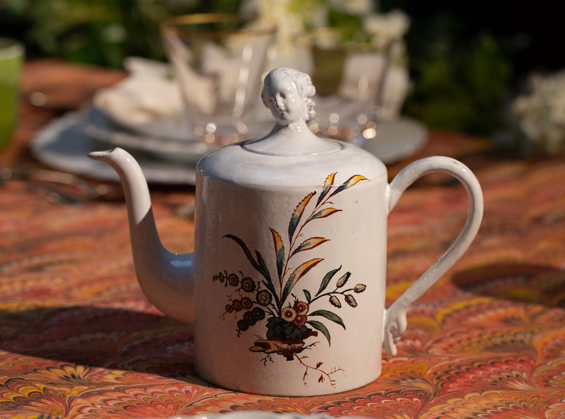 White Ceramic 'Bearberry' Teapot by Astier de Villatte, 18cm