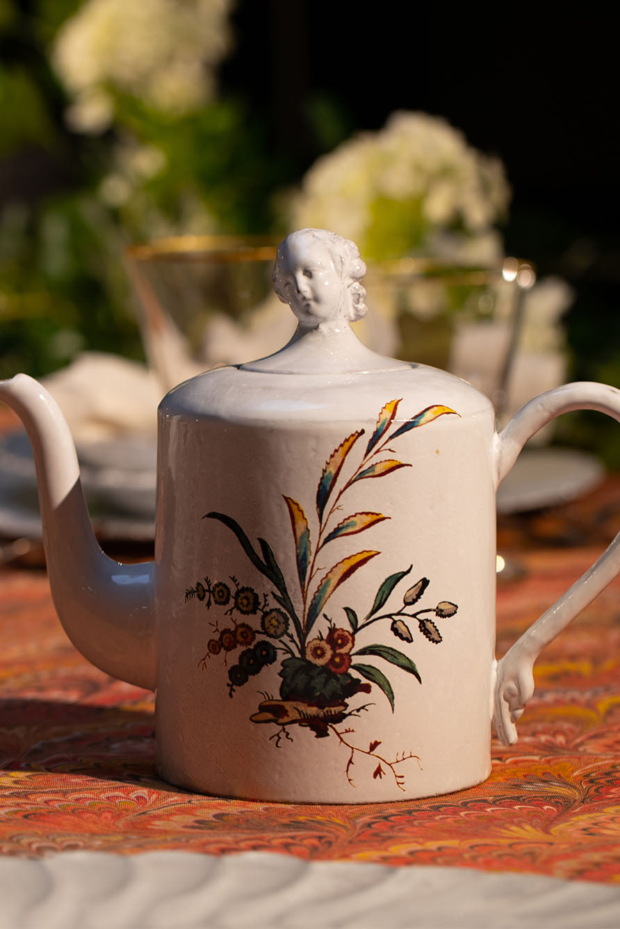 White Ceramic 'Bearberry' Teapot by Astier de Villatte, 18cm