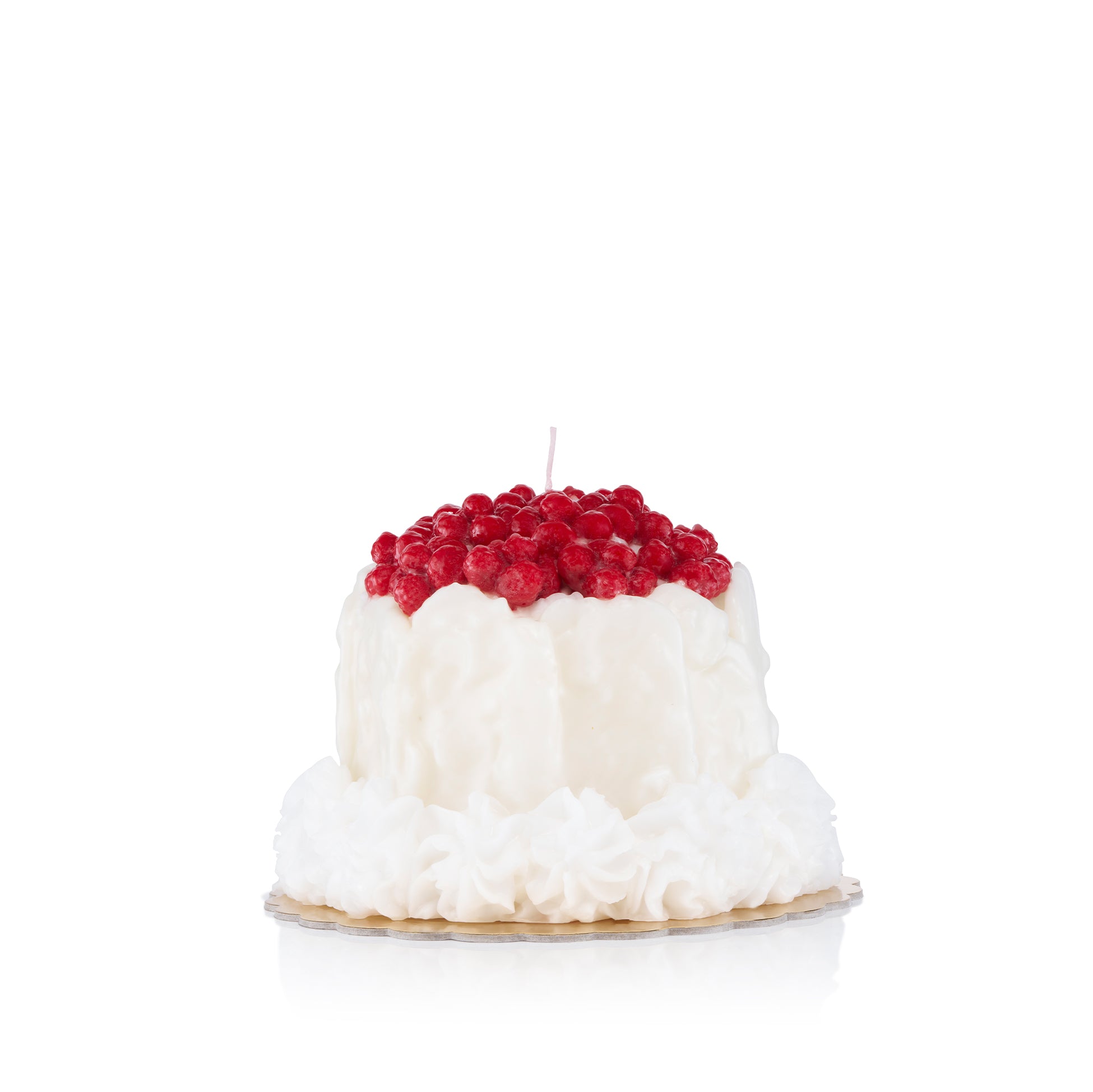White Chocolate Berry Cake Decorative Candle, H.16 Ø18cm