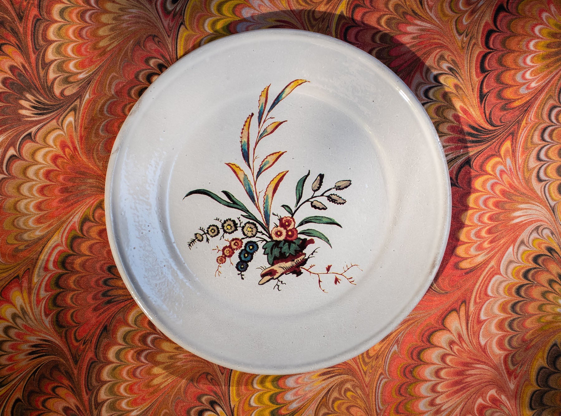 White Ceramic 'Bearberry' Dessert/Side Plate by Astier de Villatte, 19cm