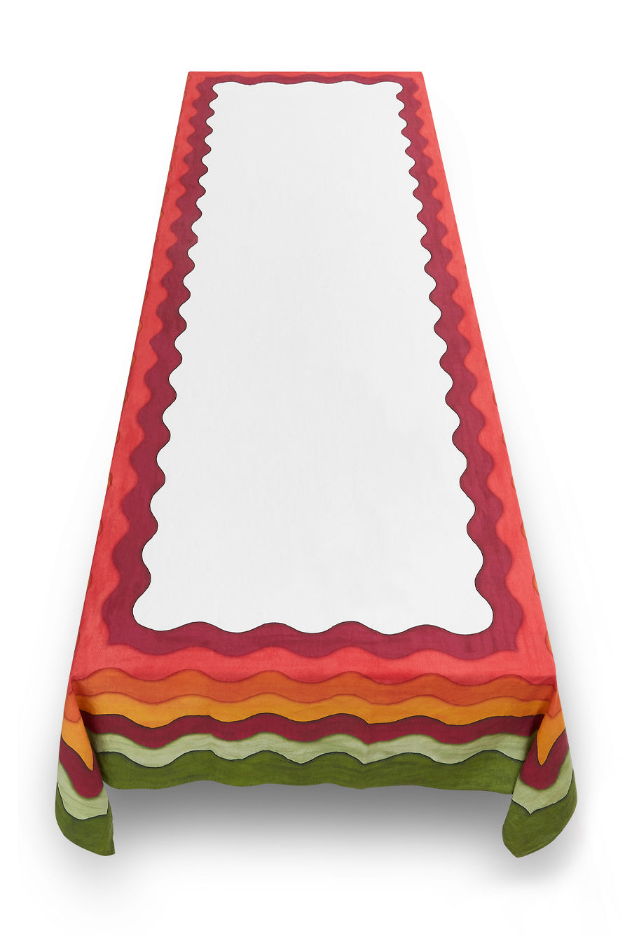 Sunset Rainbow Linen Tablecloth in Multicolours