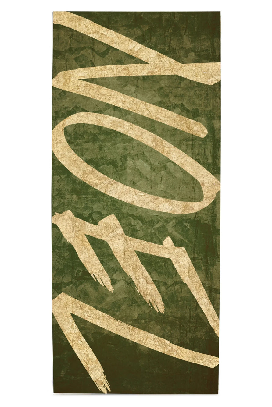 'Noel' Linen Tablecloth in Gold and Avocado Green