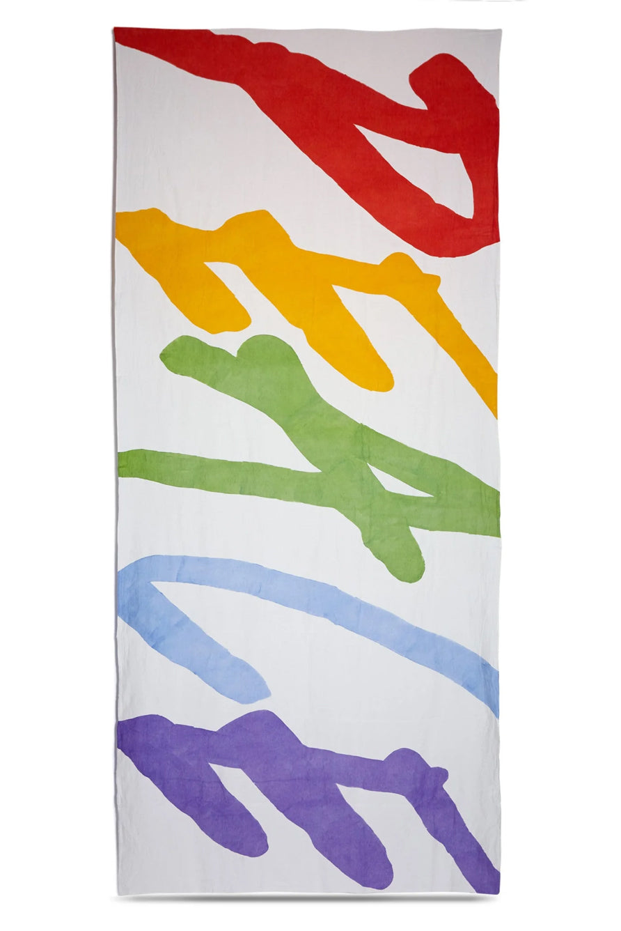'Peace' Word Linen Tablecloth in Multicolours