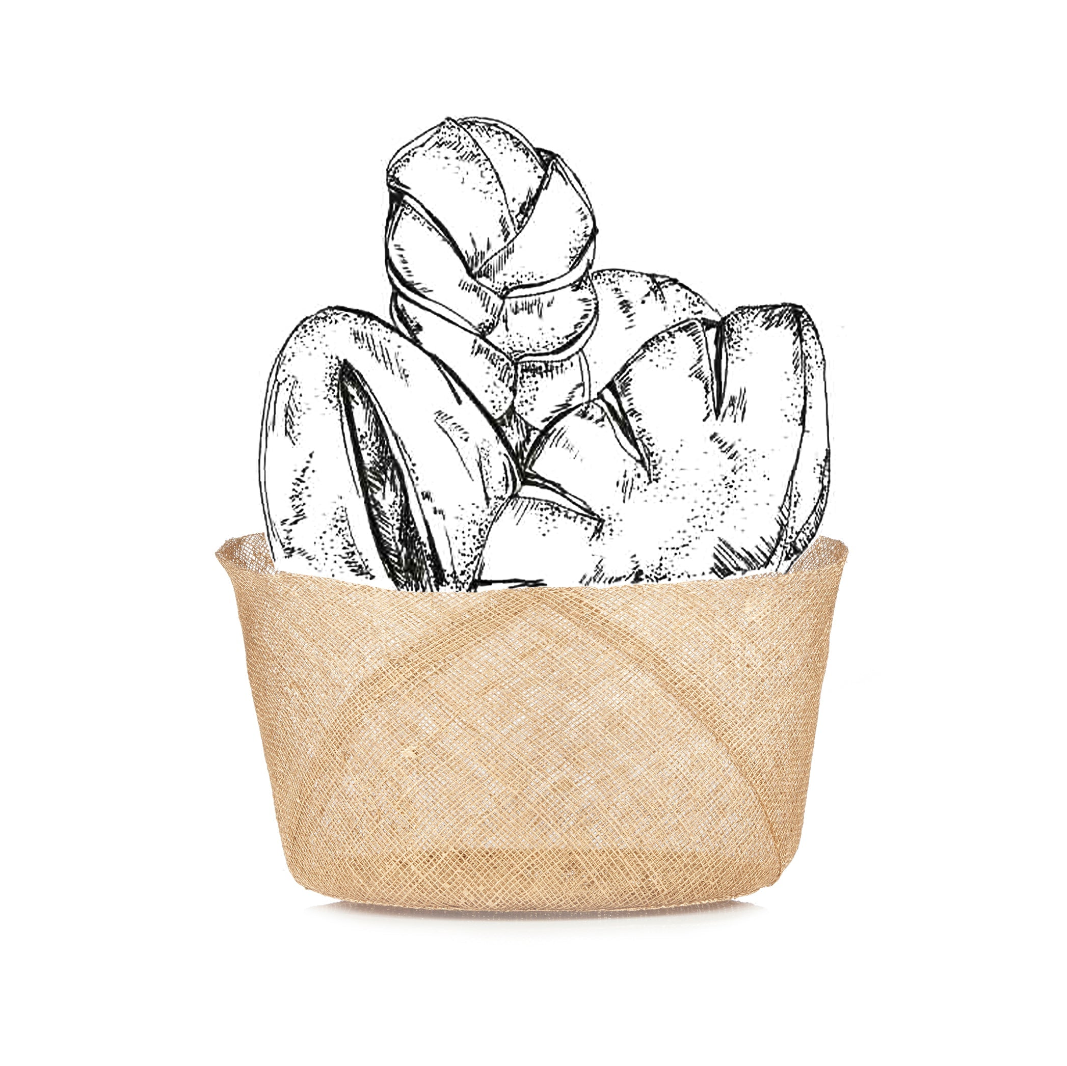 Abaca Round Bread Basket in Gold