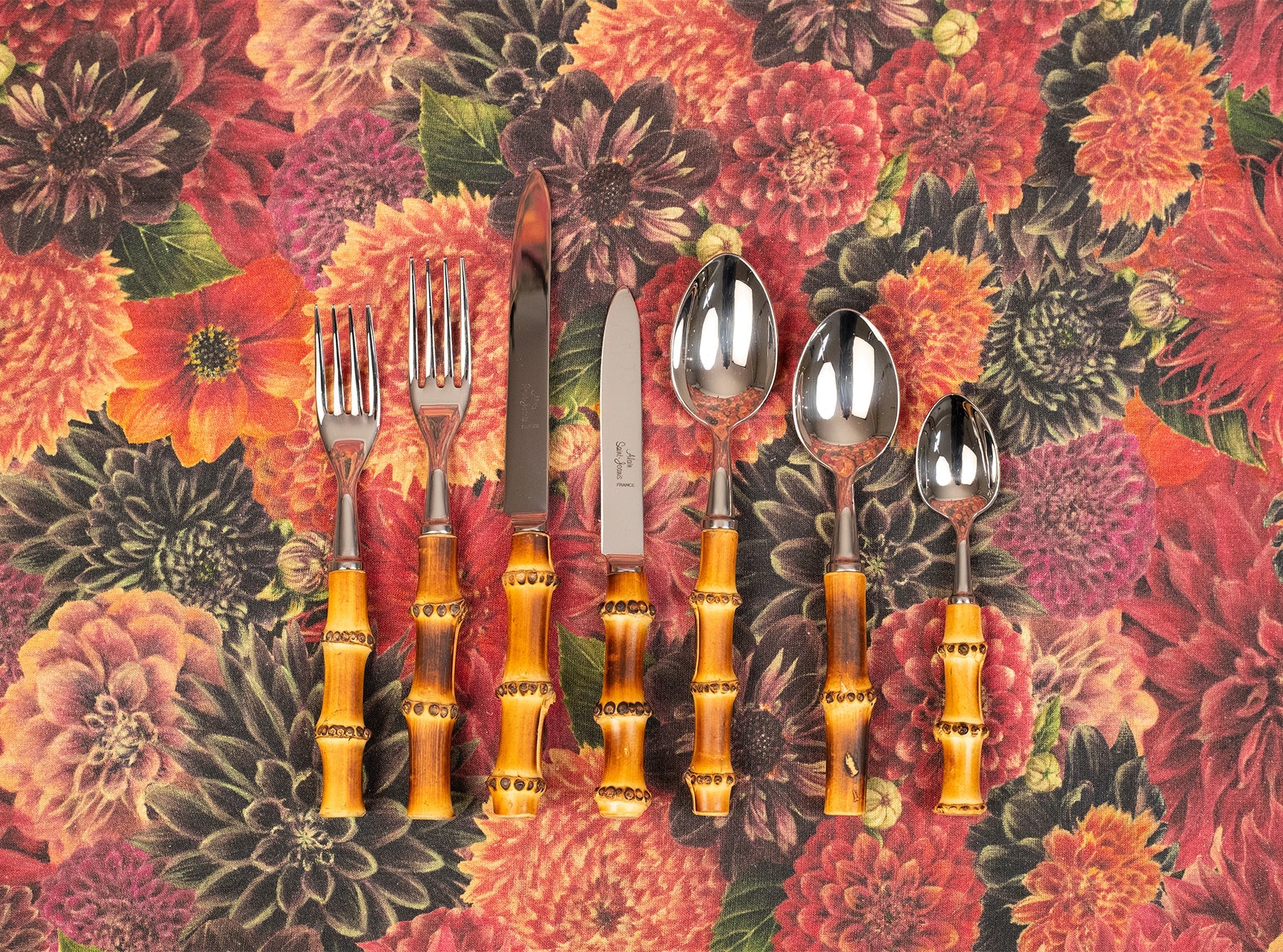 Julia Natural Bamboo & Stainless Steel 7 Piece Cutlery Set