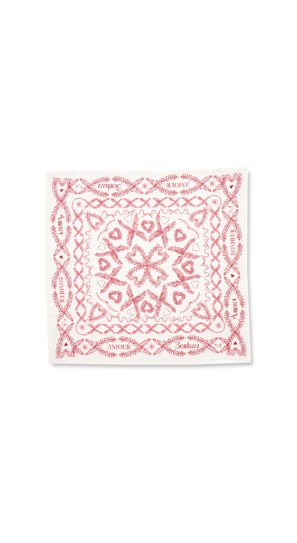'Amour Bonheur' Linen Napkin, 50x50cm