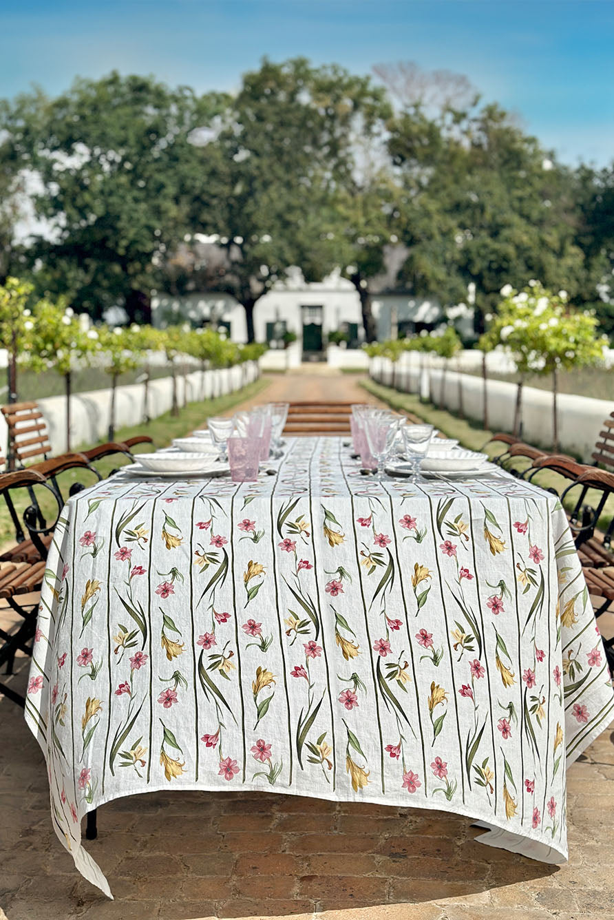 'Gladioli' Linen Tablecloth