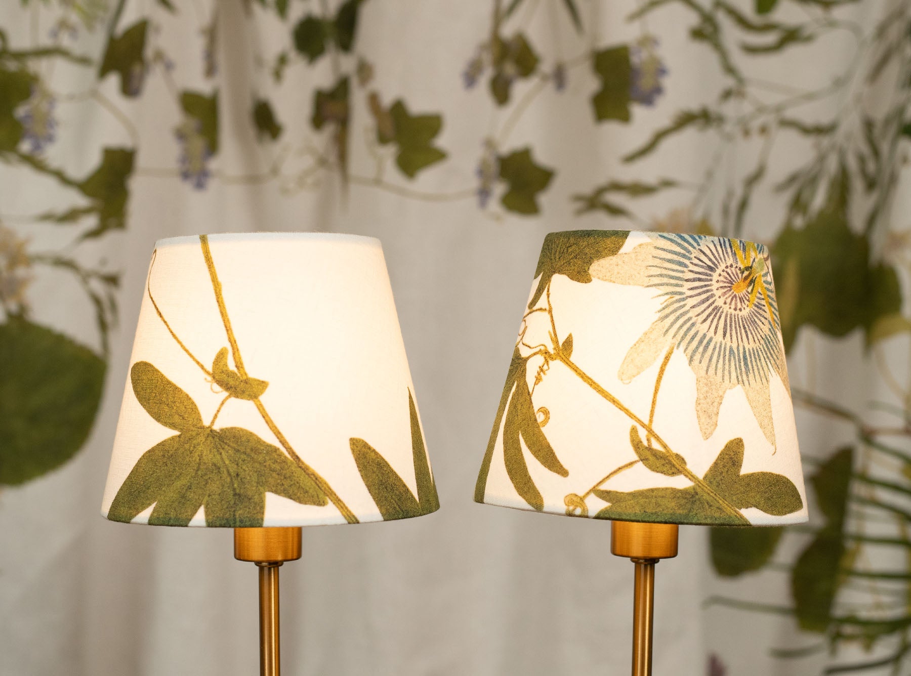 Set of 2 'Passiflora' French Drum Lampshade, 13cm