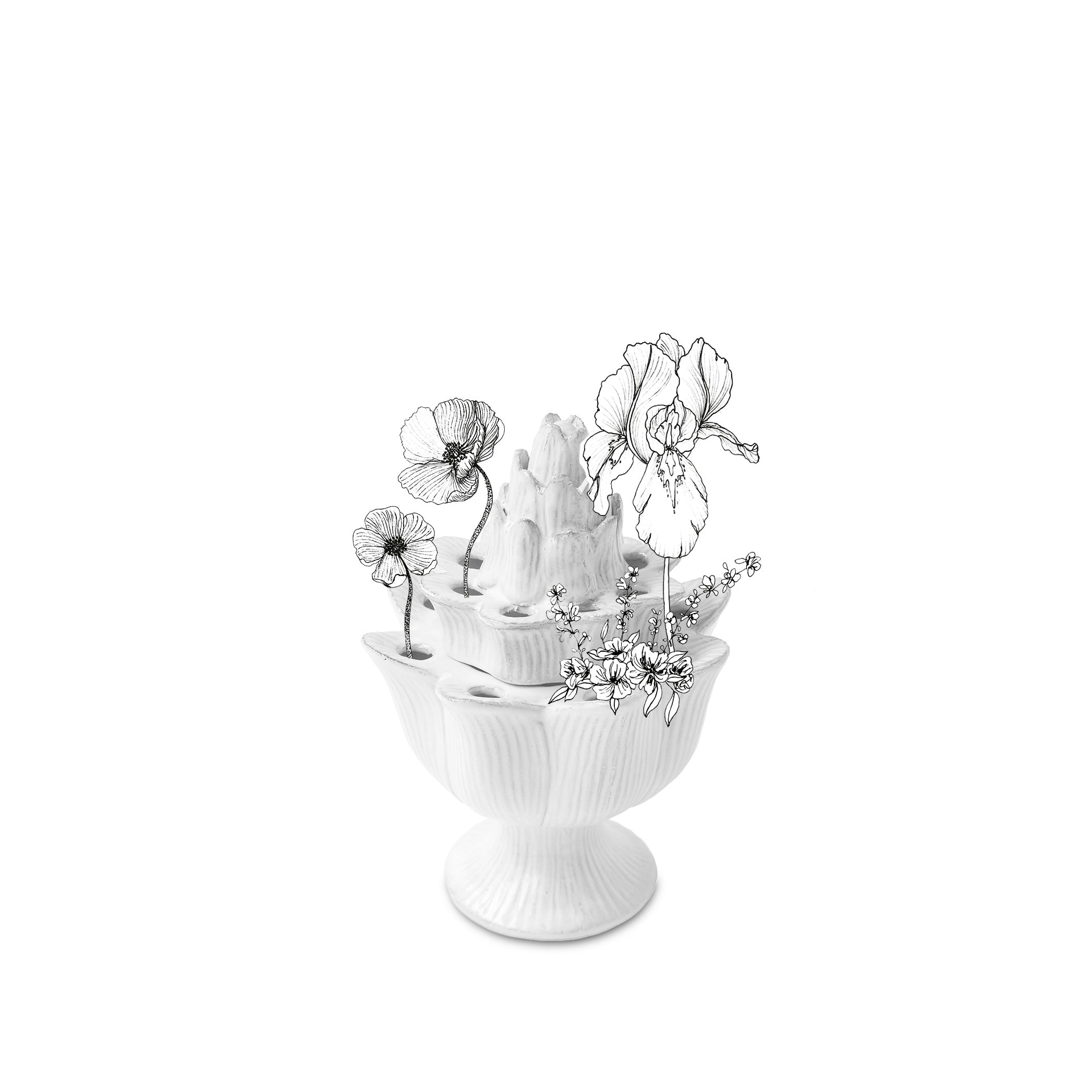 Artichoke Flower Holder Vase by Astier de Villatte, 18cm