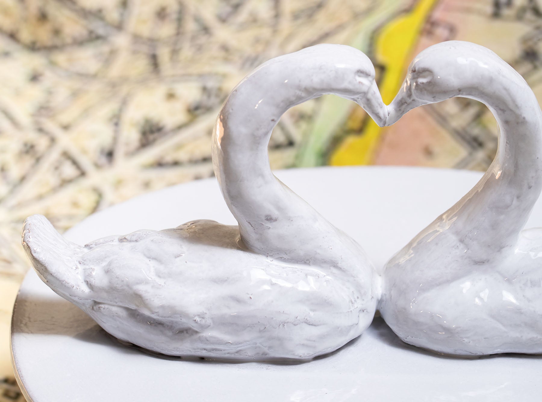 White Ceramic Cygne Swan Box by Astier de Villatte, 27cm