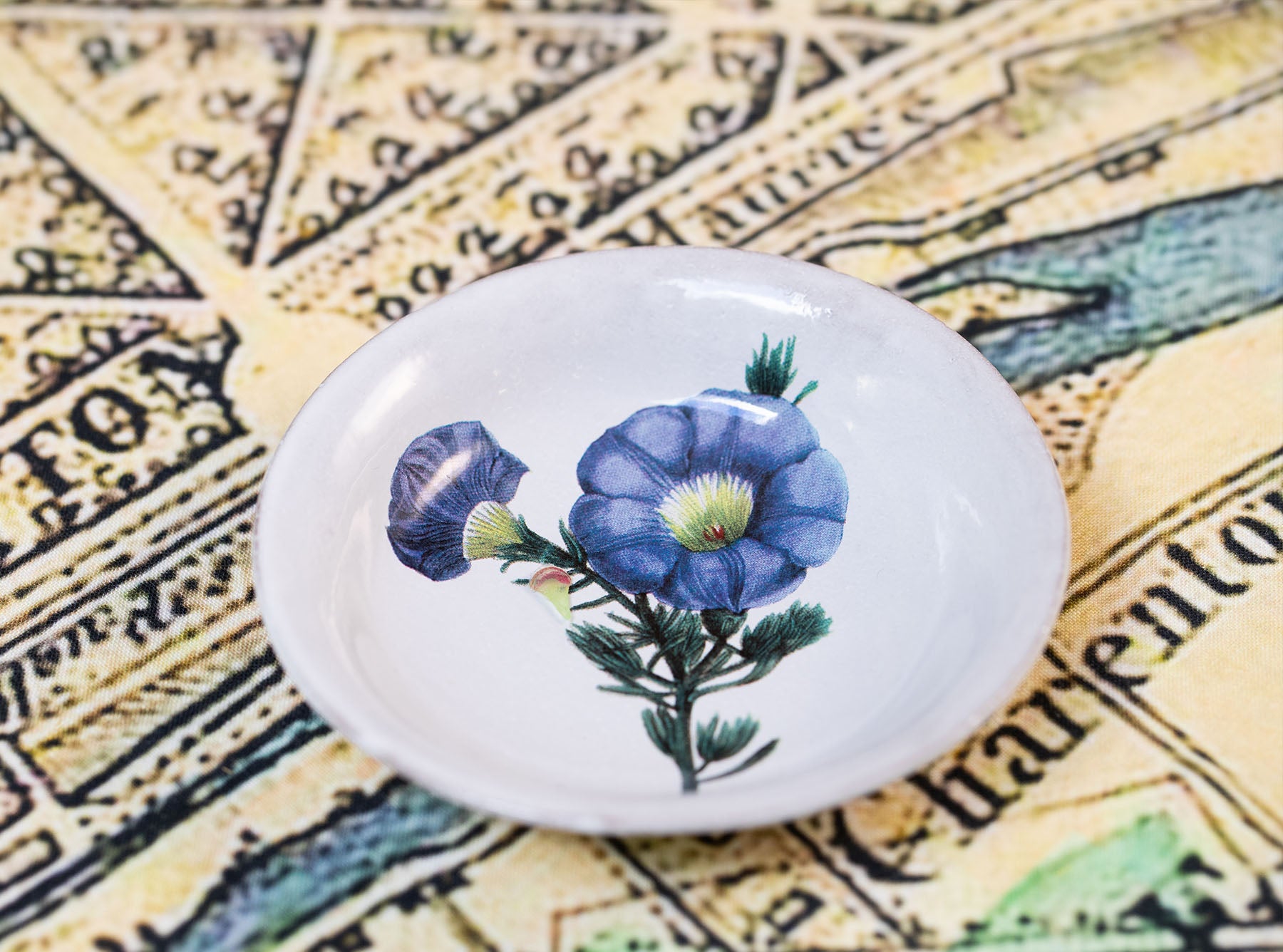 Campanule Blue Deep Saucer by Astier de Villatte, 11.5cm