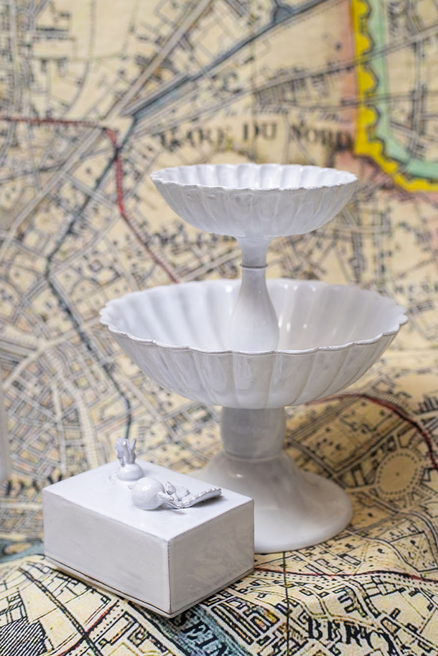 Peggy Two Level Bowl by Astier de Villatte, 28cm