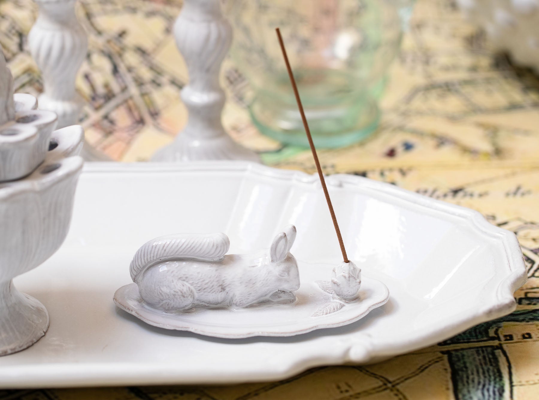 White Ceramic Squirrel Incense Holder by Astier de Villatte, 15cm