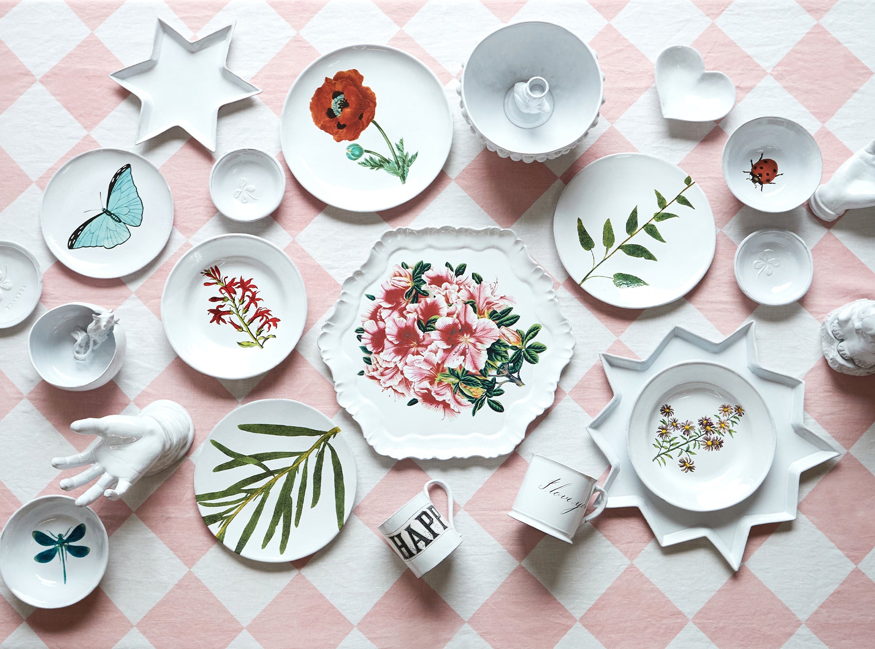 Rose Banco Deep Plate by Astier de Villatte, 22cm