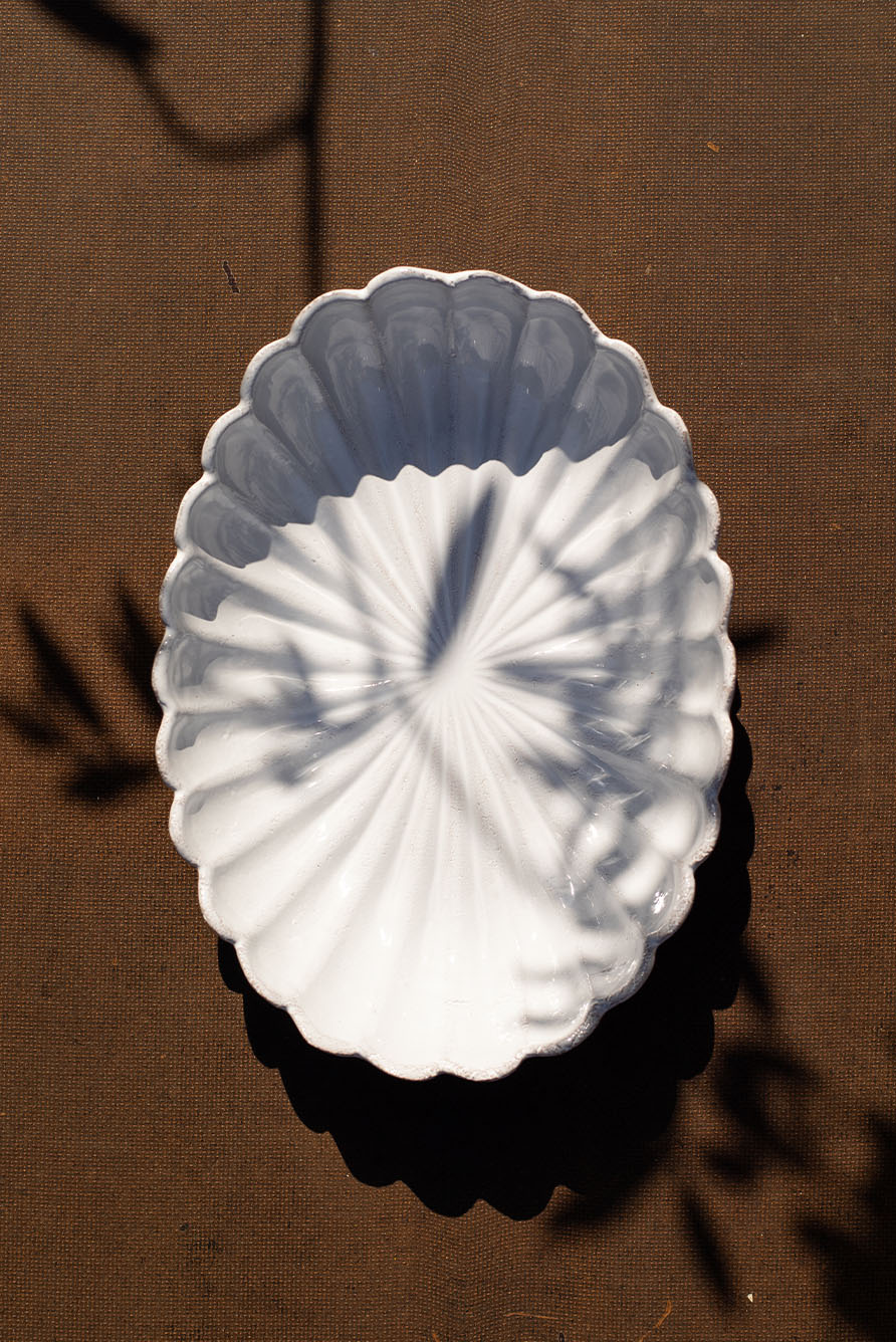 Pepito Scalloped Oval Platter by Astier de Villatte, 32 x 23.5 x 25cm