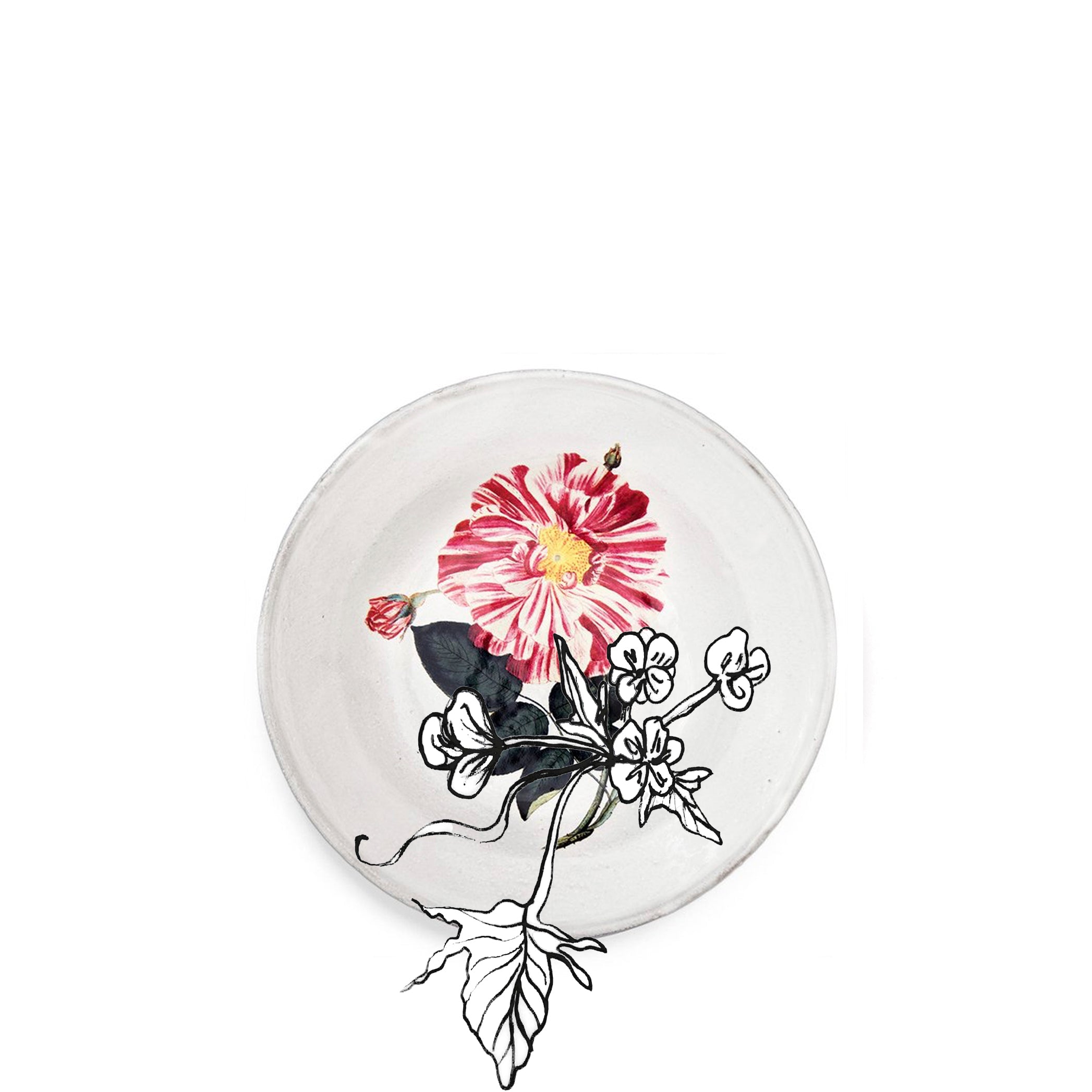 Rose Banco Deep Plate by Astier de Villatte, 22cm
