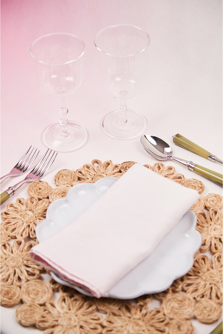 'Barely Pink' Linen Napkin in Pink, 50x50cm