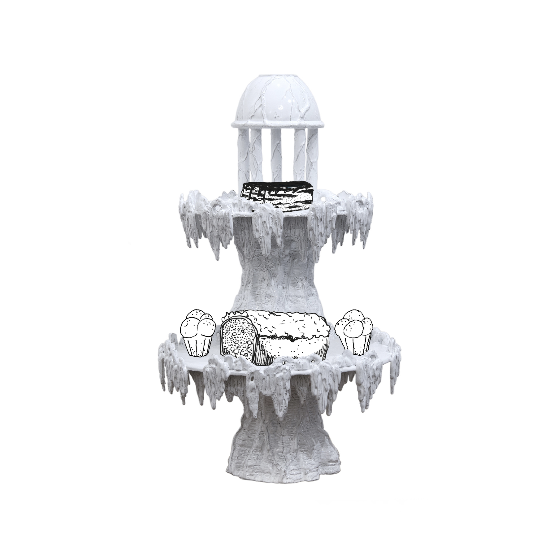 Mini Monde Fountain Double Cake Holder