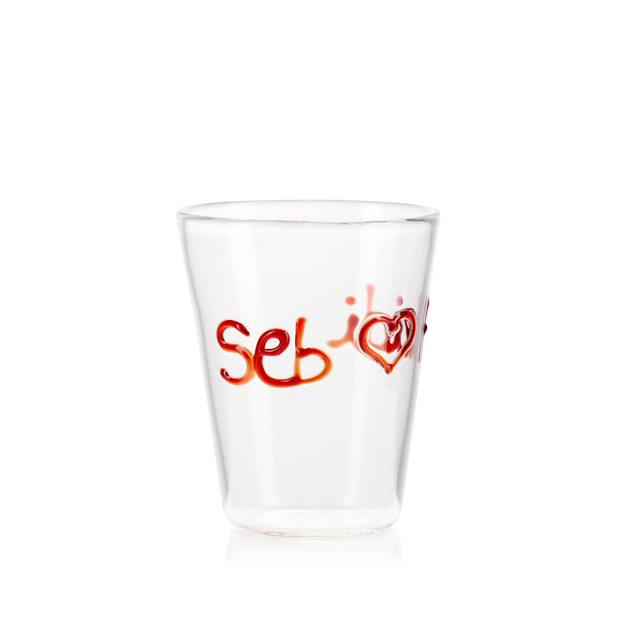 Bespoke Heart Handblown Glass Tumbler - MADE TO ORDER