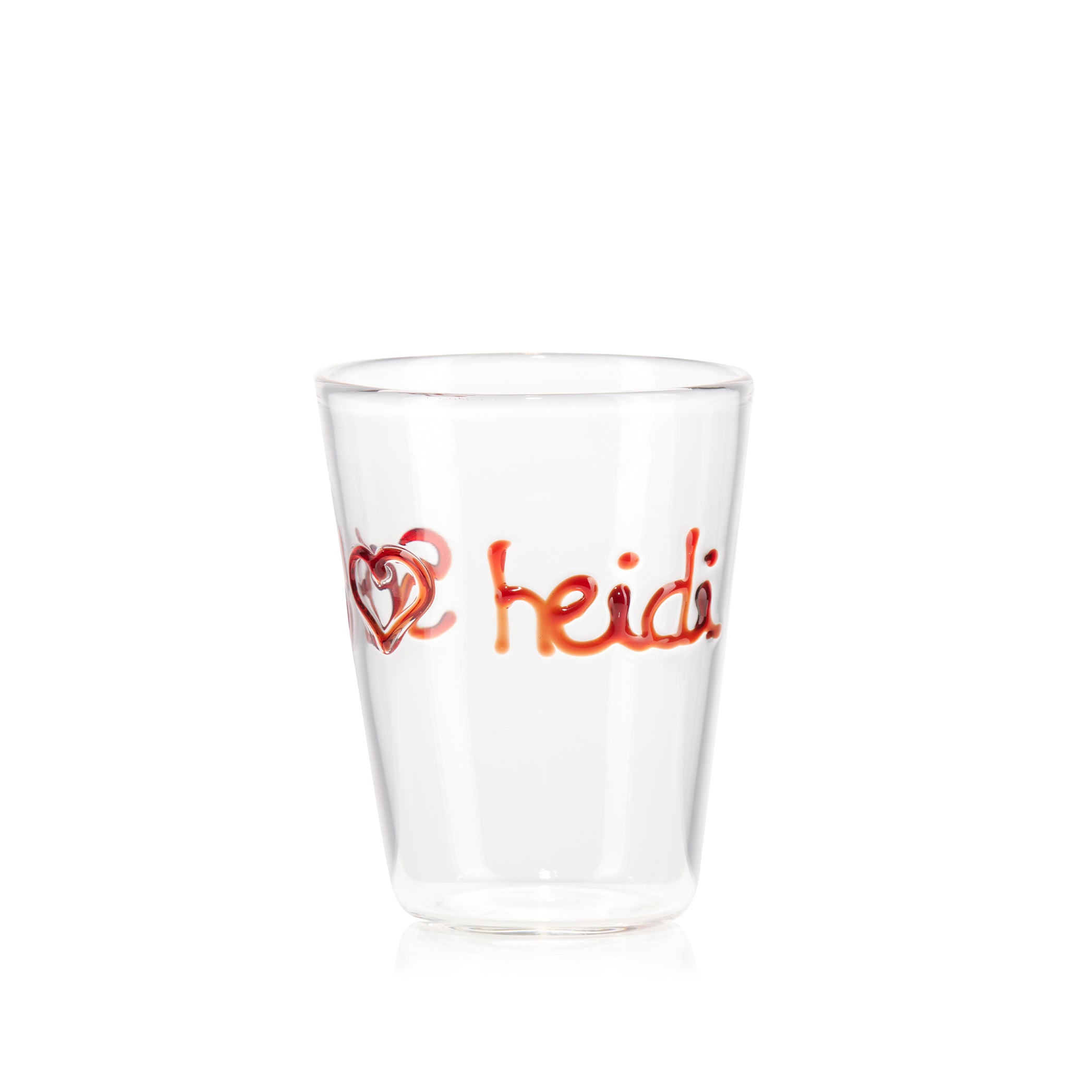 Bespoke Lovers' Heart Handblown Glass Tumbler - MADE TO ORDER