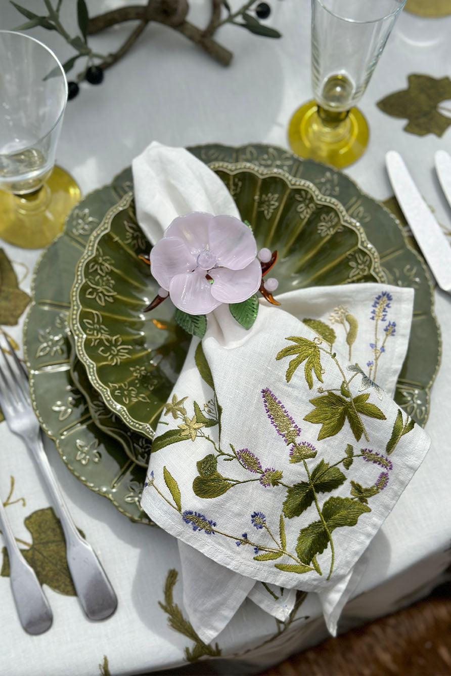S&B x Casarialto 'Blossom in Full Bloom' Handblown Glass Napkin Ring
