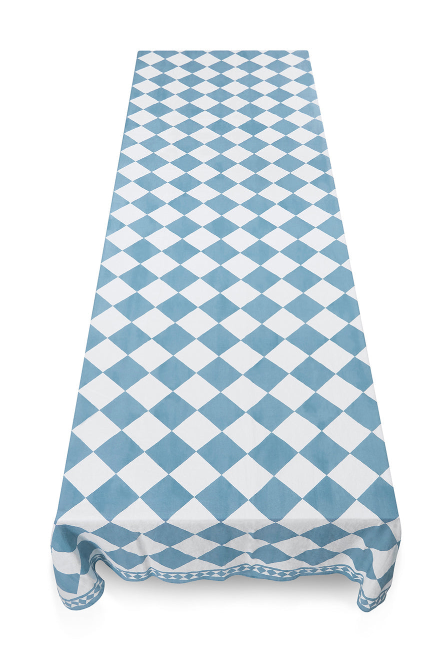 'Blue Check' Summerill & Bishop x Claridge's Linen Tablecloth
