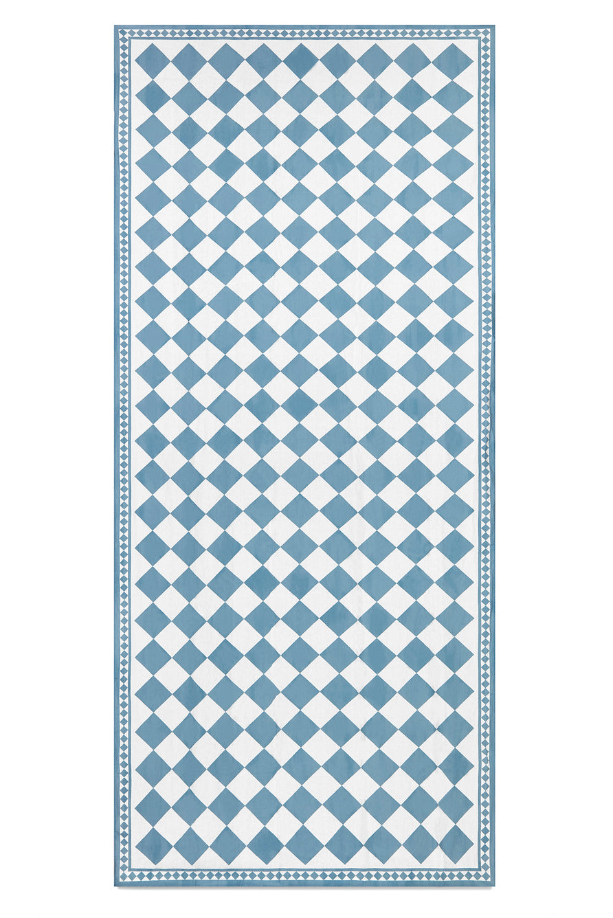 'Blue Check' Summerill & Bishop x Claridge's Linen Tablecloth