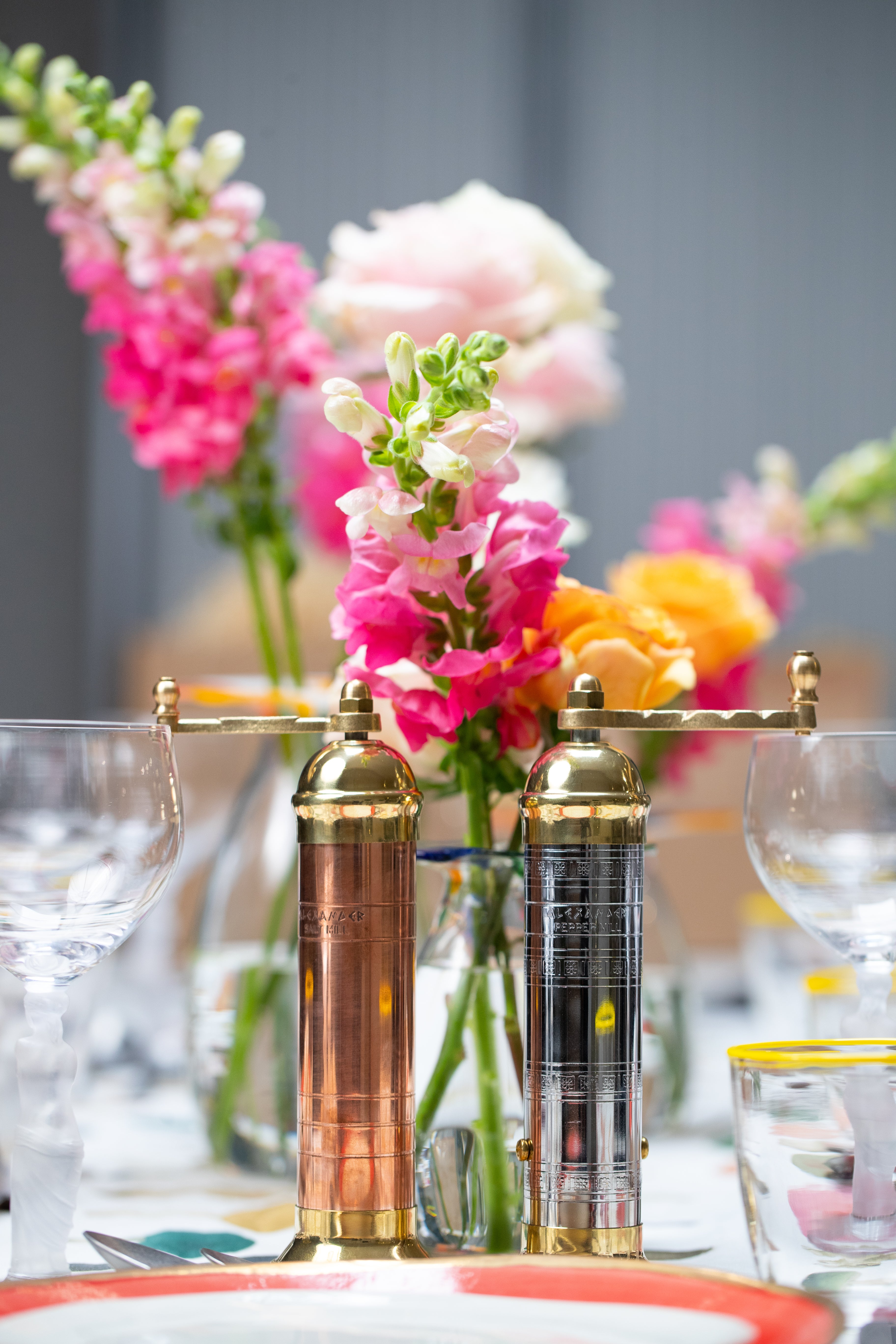 Atlas Polished Copper & Brass Salt & Pepper Mills, 20.5cm