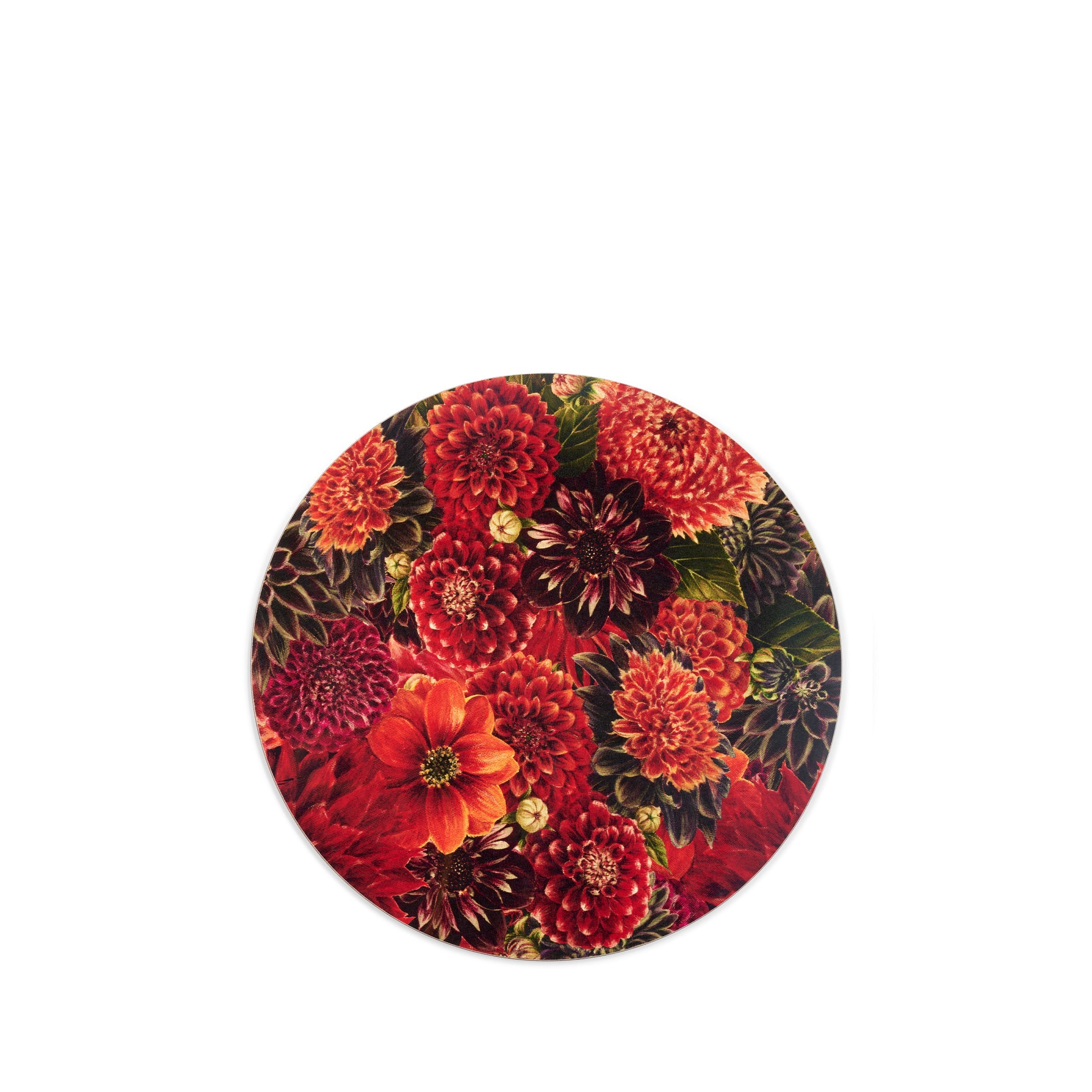 Dahlia 'Bouquet' Round Cork-Backed Placemat in Multicolour, 34cm