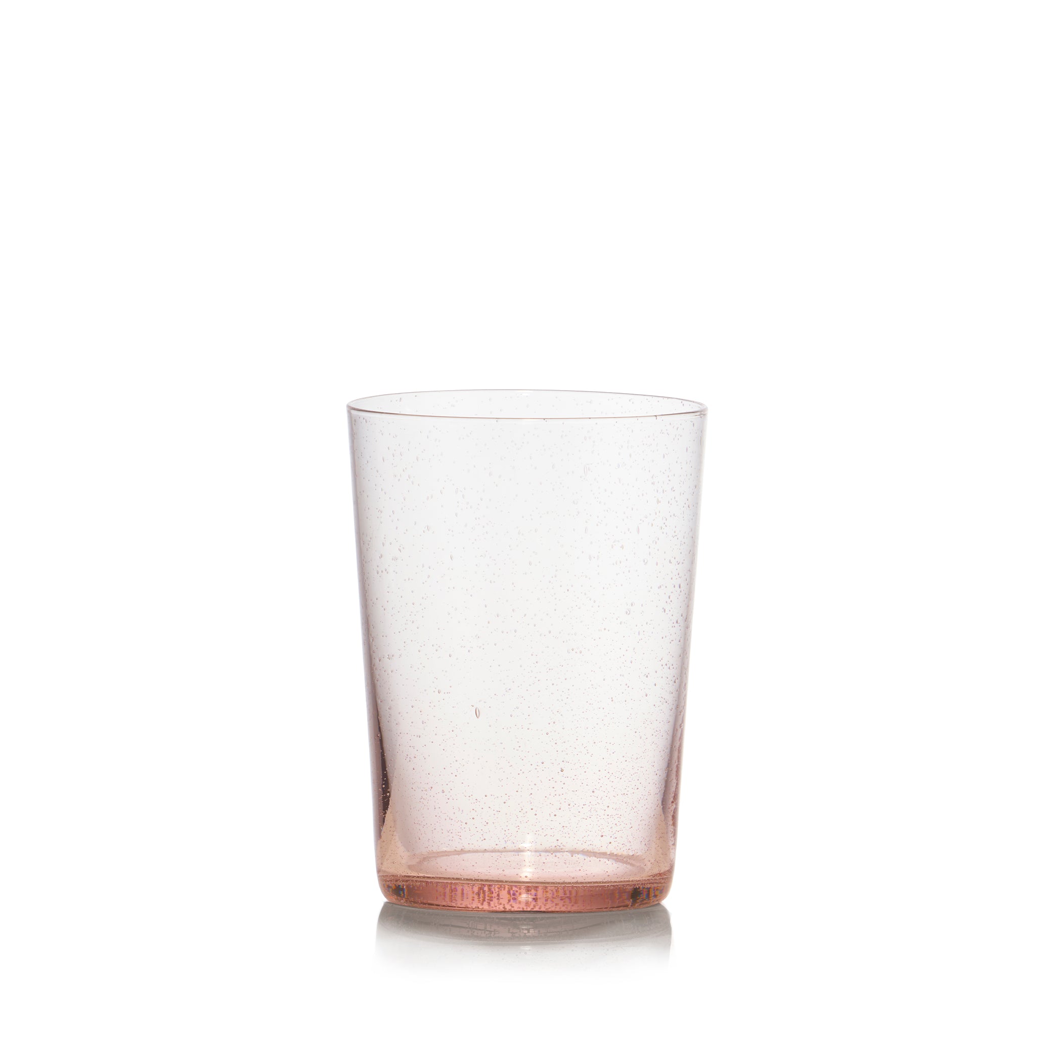 Handmade Bubble Glass Tumbler in Old Pink