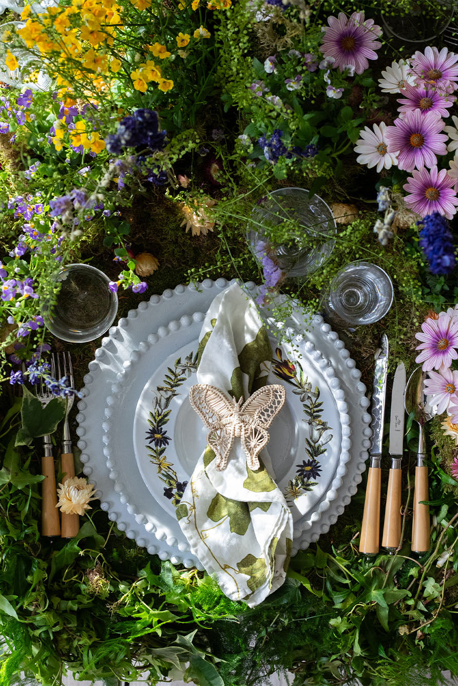 Handwoven Butterfly Napkin Ring in Natural