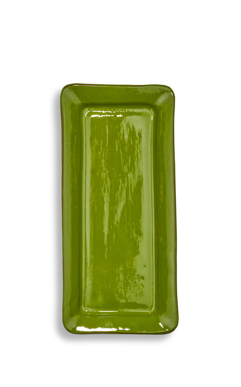 Ceramic Cake Platter in Green
