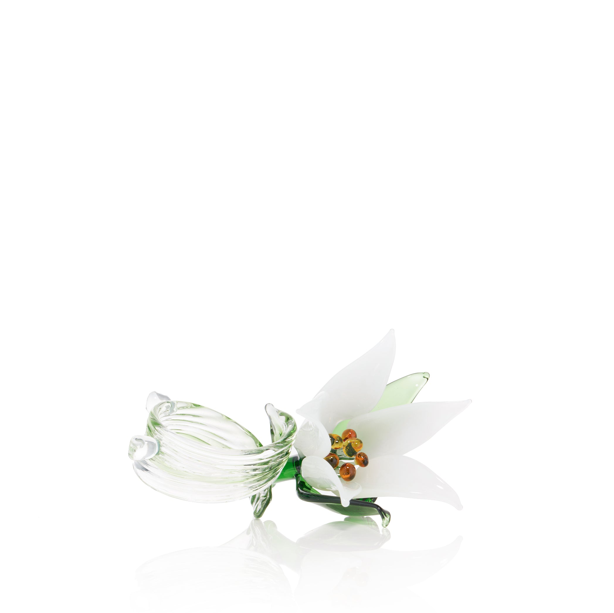 Jardin Fleuri - Calla Lily White Glass Napkin Ring
