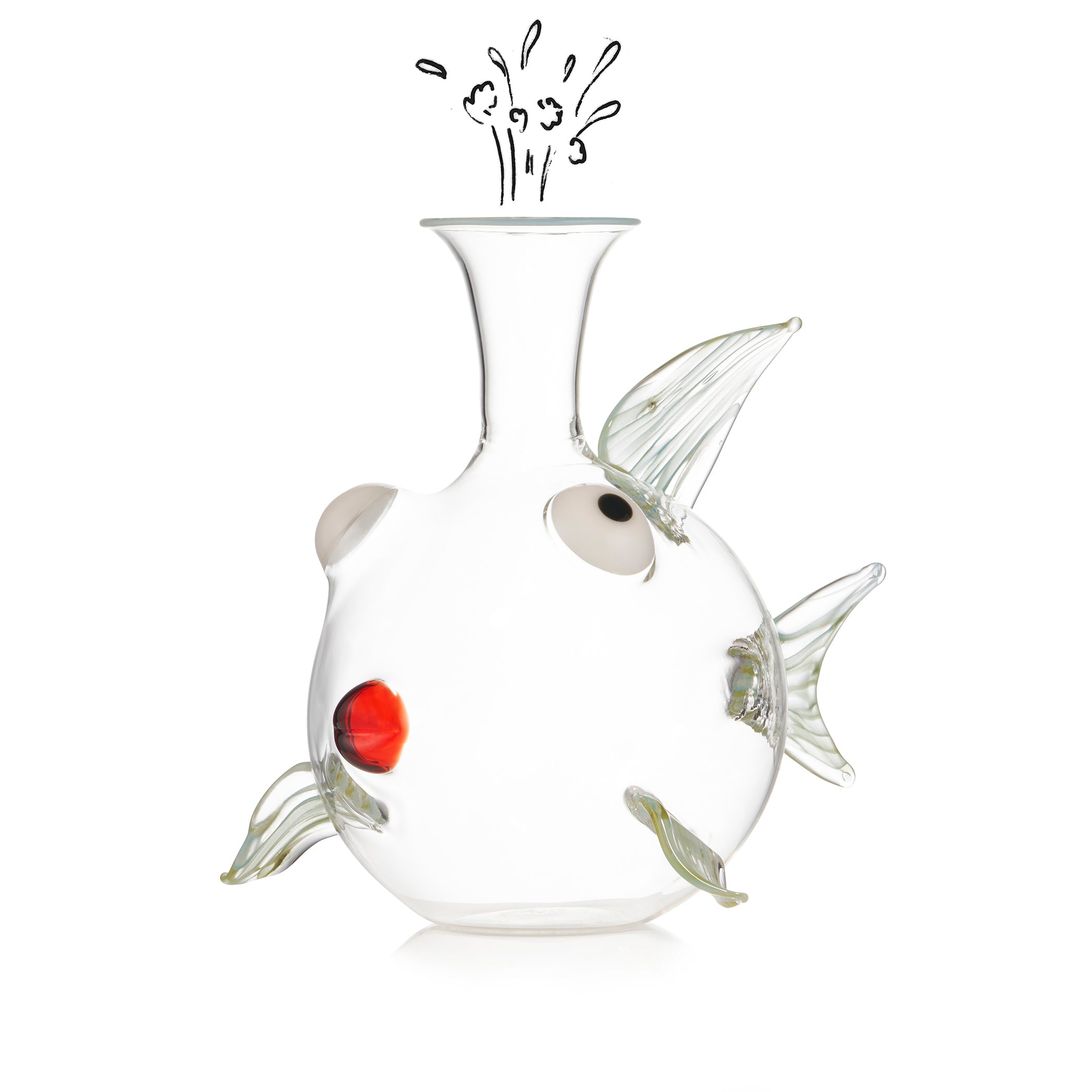 Handblown Glass Carp Fish Decanter, 25cm