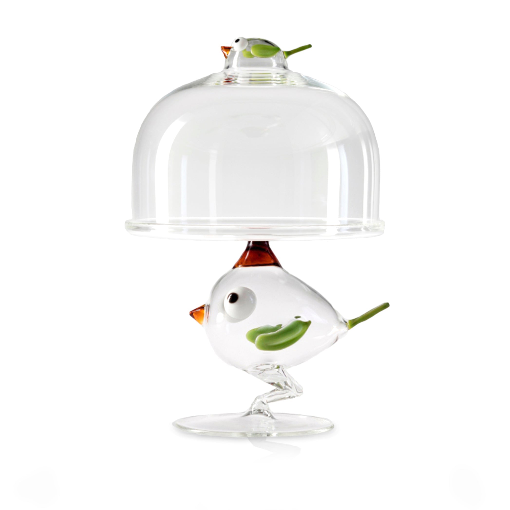 Handblown Glass Chick Cake Stand, 30cm