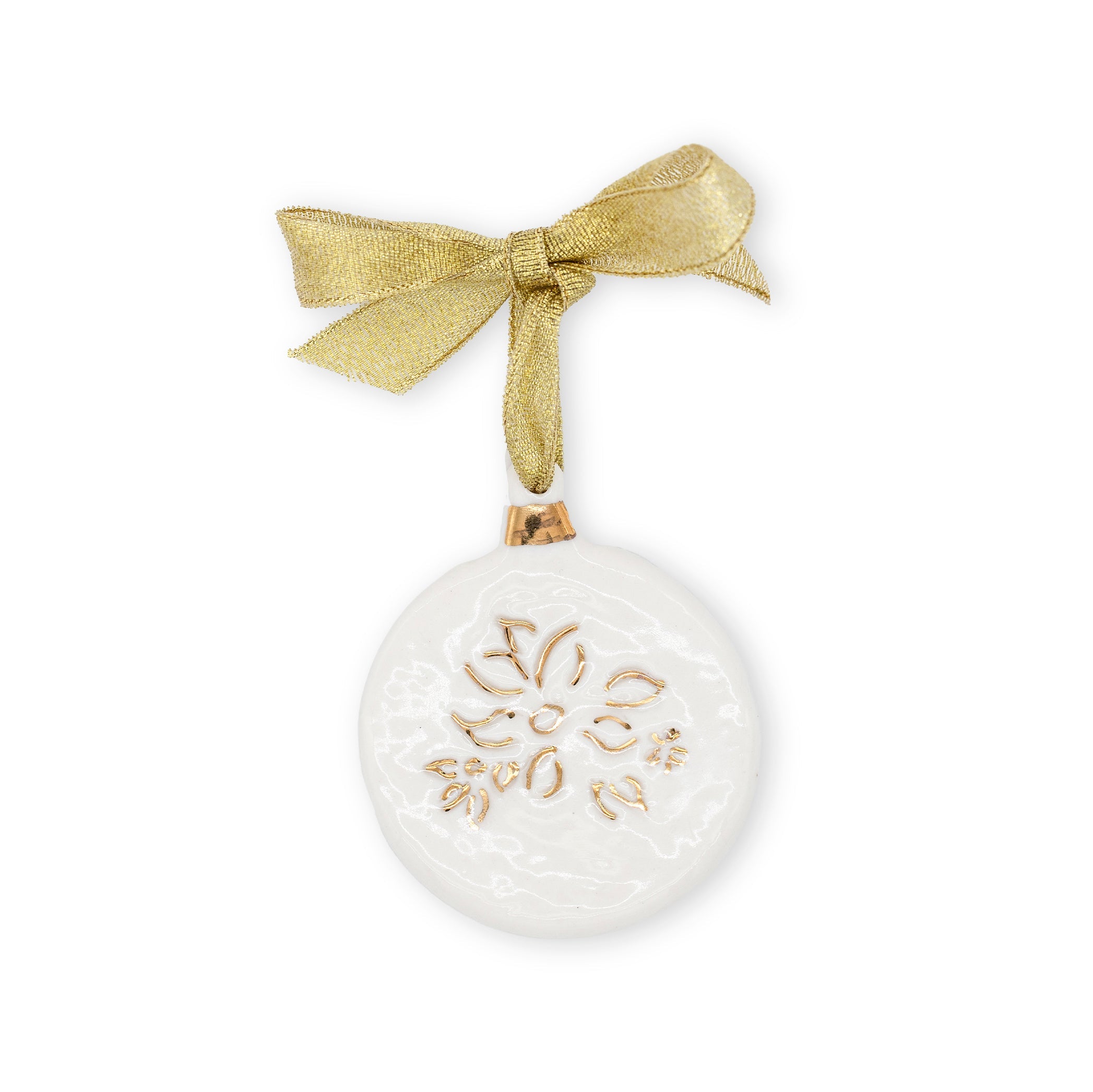 HB Gold Falling Flowers Christmas Tree Ornament, 6.5cm