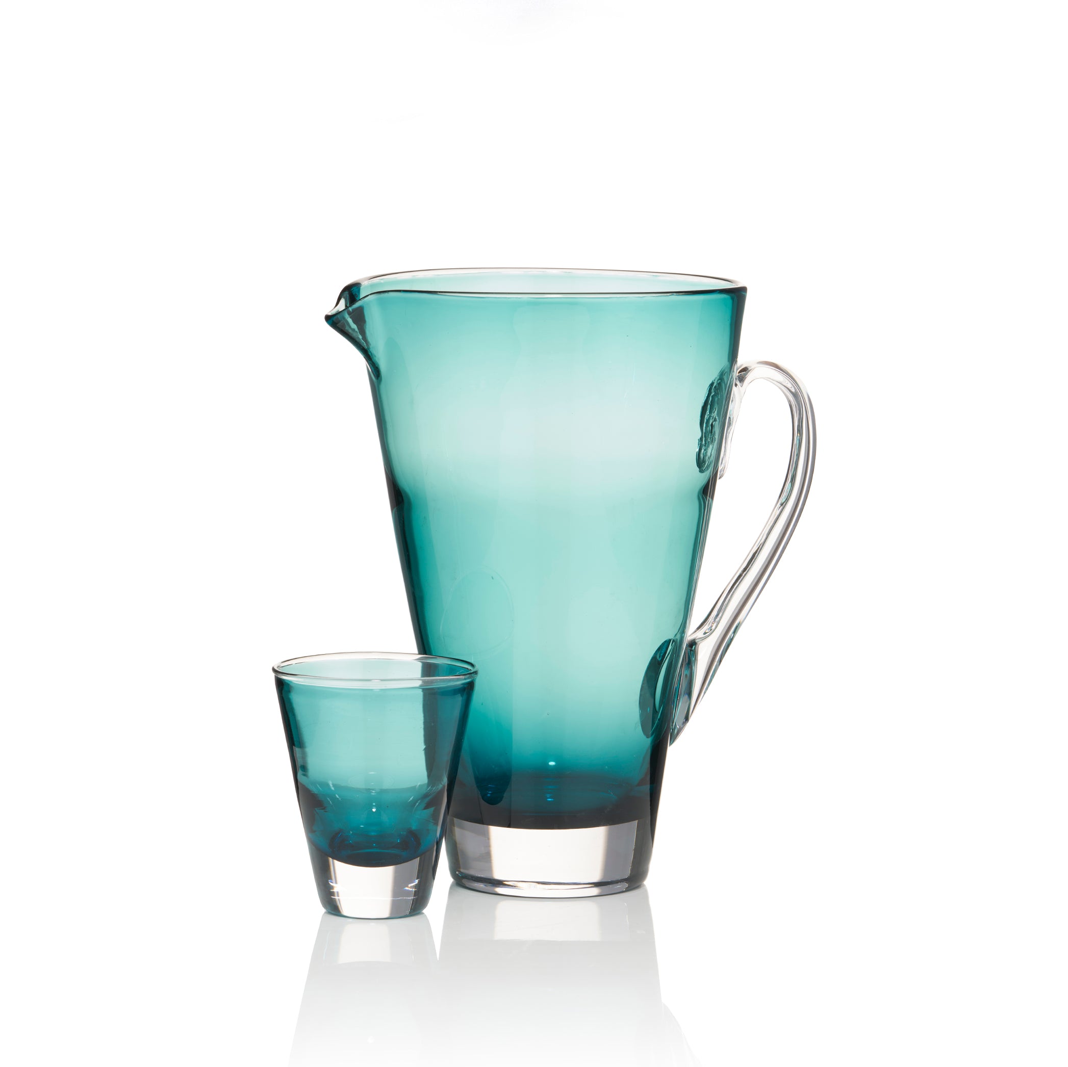 Handblown Glass 'Clair' Tumbler in Petrol Blue, 20cl