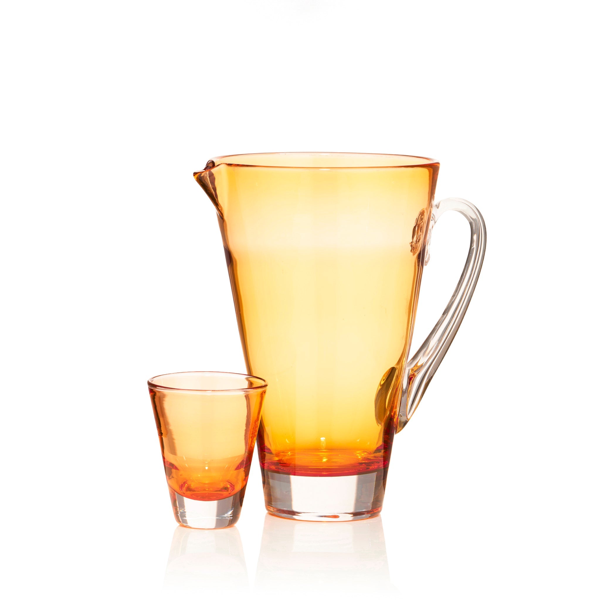 Handblown Glass 'Clair' Jug in Tangerine, 23cm