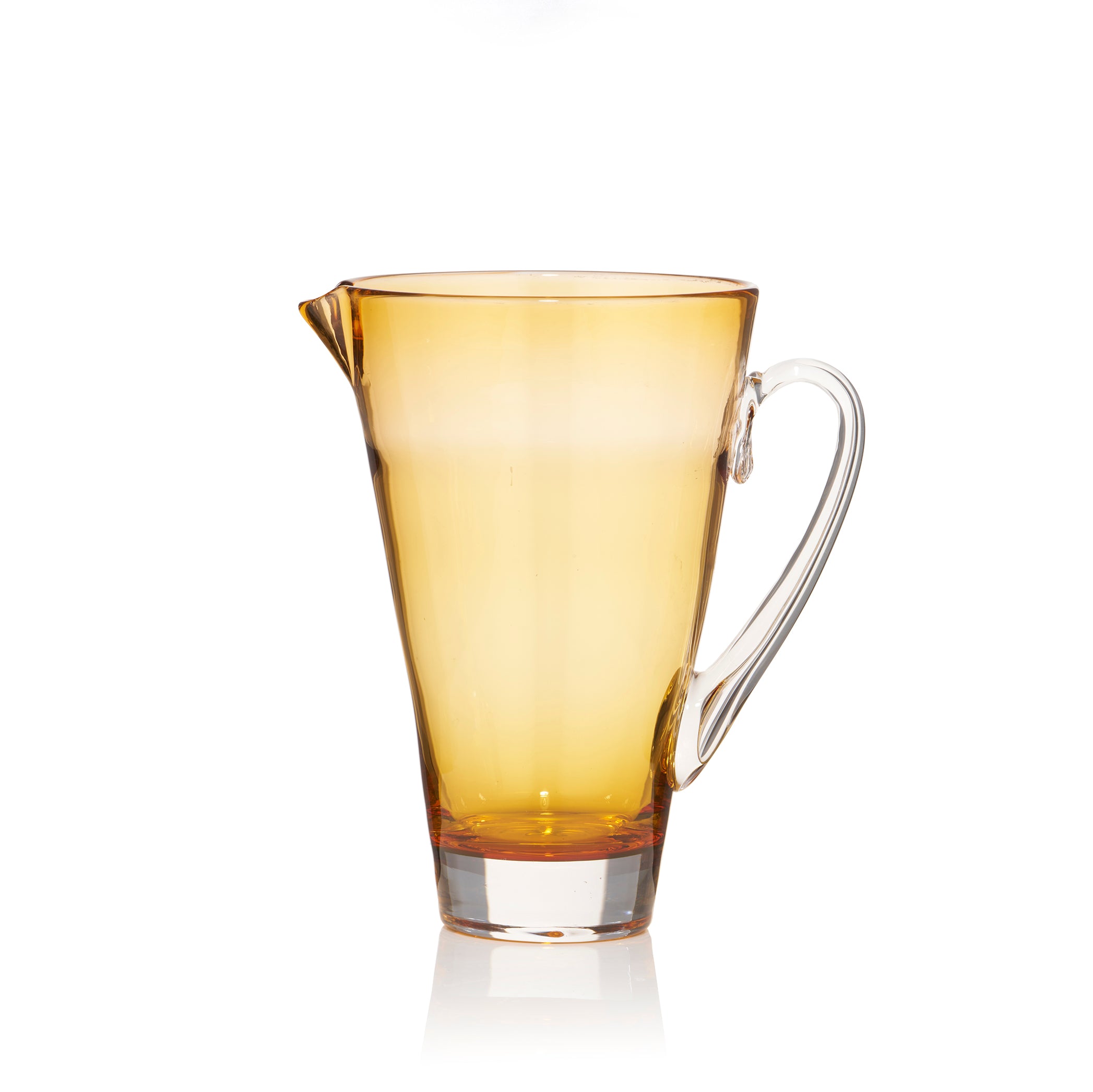 Handblown Glass 'Clair' Jug in Mustard, 23cm