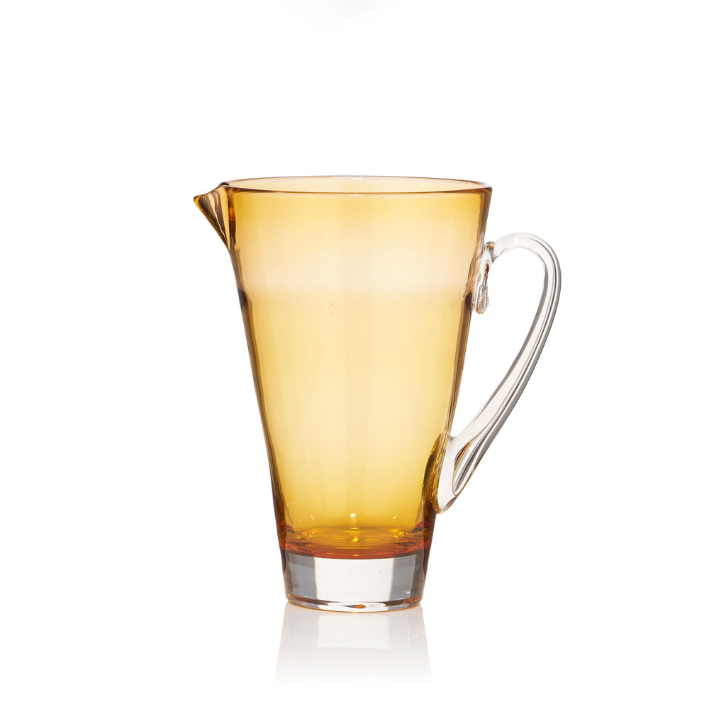 Handblown Glass 'Clair' Jug in Mustard, 23cm