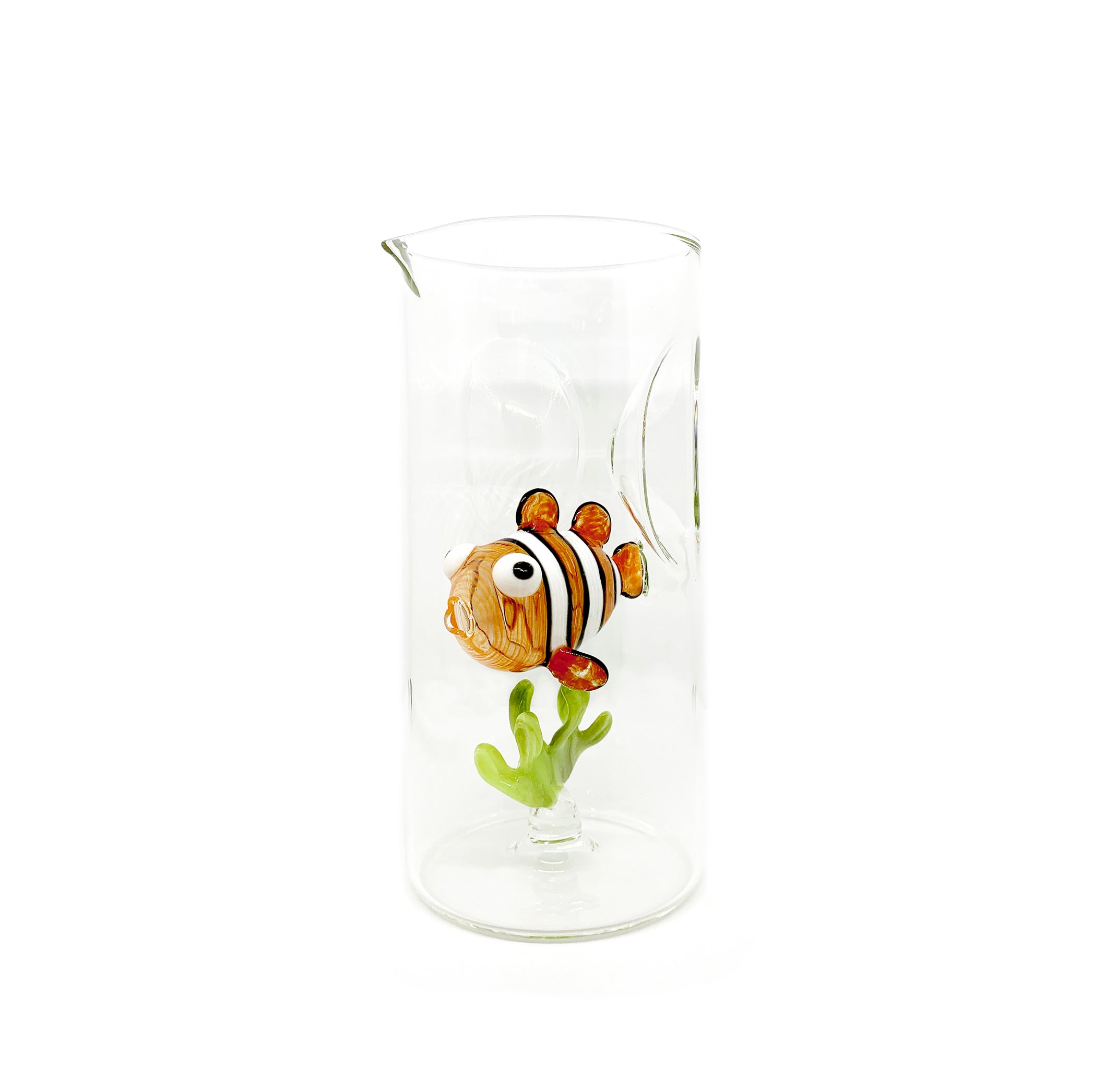 Handblown Glass Clown Fish Carafe, 24.5cm