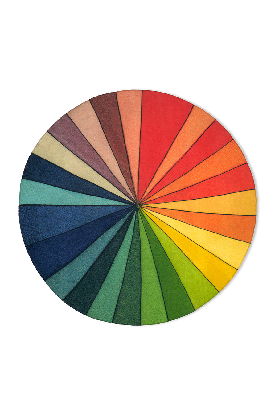 S&B x John Derian 'Colour Wheel' Round Occasional Linen Tablecloth, 165cm